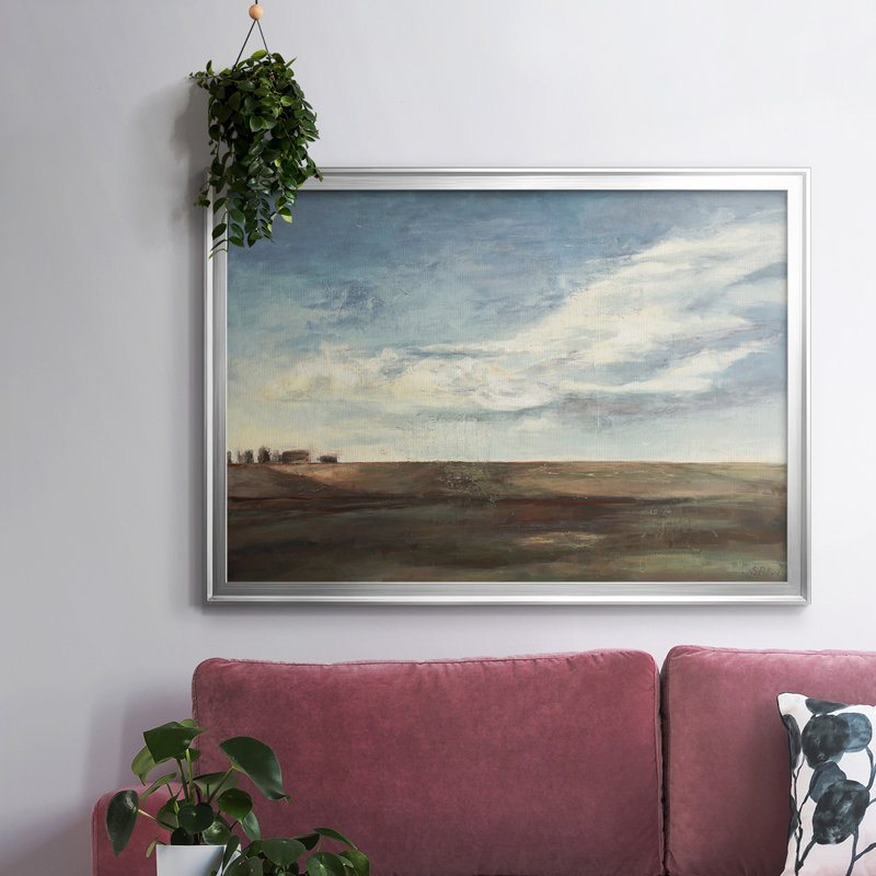 Toile tendue encadrée Coming Storm, Argent, H 30 po x l 44 po x P 1,5 po