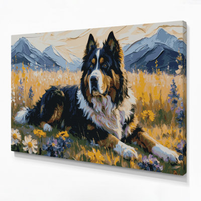 Dogs Bernese Mountain Dog Beige Canvas Wall Art