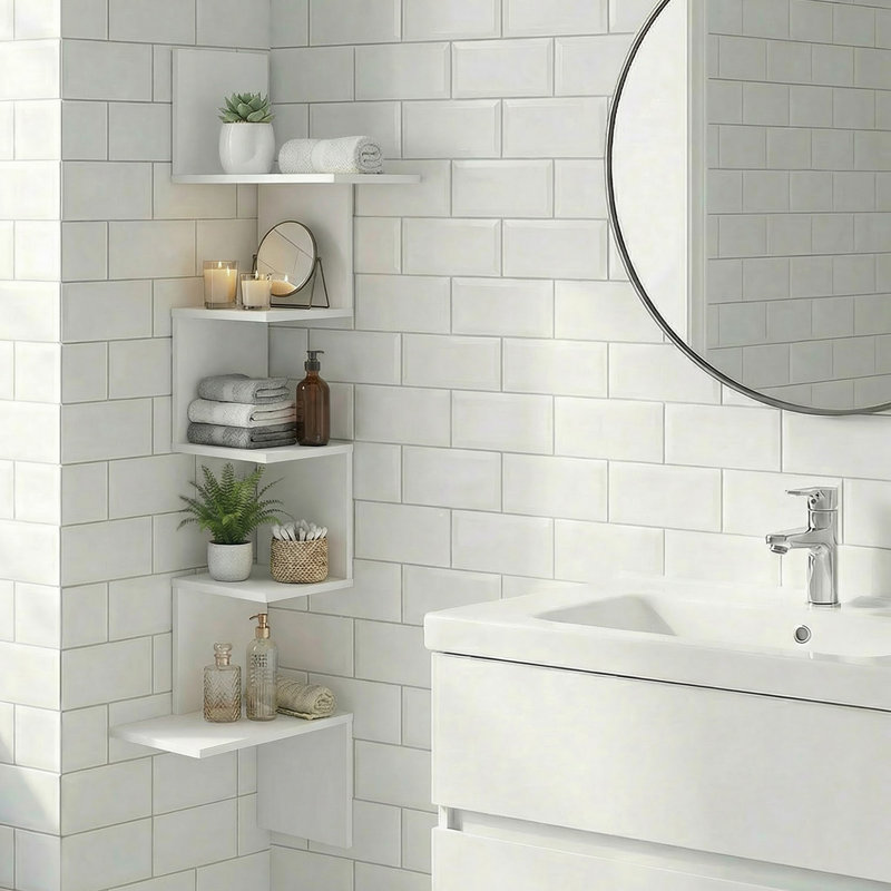 Authement 5 Piece Wall Shelf, White