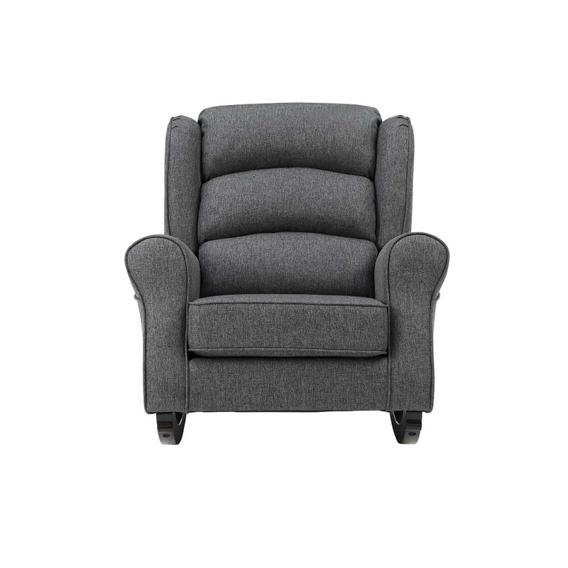 Chaise berçante Fabien, tissu gris