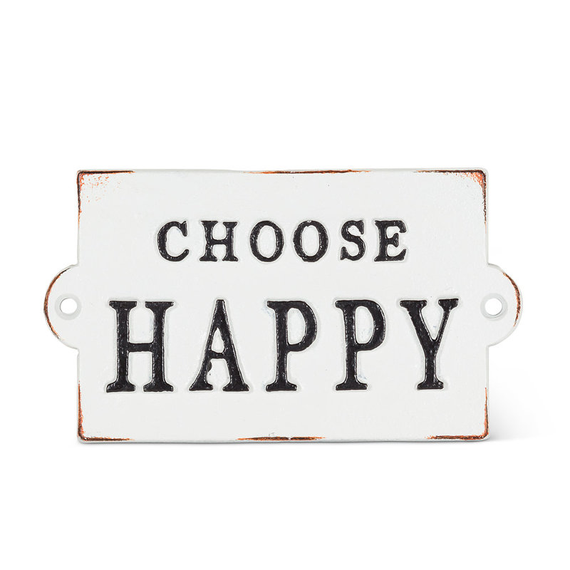 Choisissez «Happy» - Art textuel sur métal sans cadre
