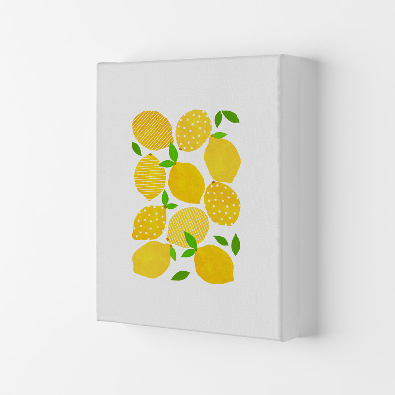 Lemon Crowd - Print, 84.1cm H x 59.4cm W x 4cm D, Wrapped Canvas
