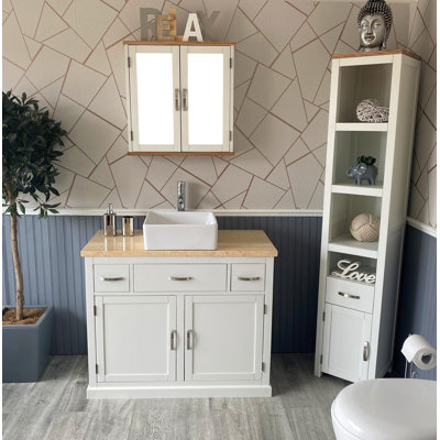 Ambar 485 mm Freestanding Single Vanity with Vessel Ceramic Basin