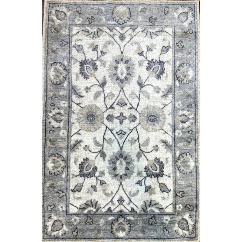 Tiny Knots Wool Oriental Area Rug in Currituck Ivory