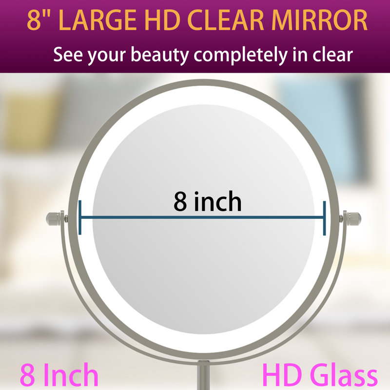 Miroir de plancher rond en métal Dillwyn, Chrome