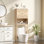 Armoire de rangement au-dessus de la toilette, organisateur de salle de bain, chêne