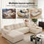 4 Seater Corduroy Sectional-1429252630