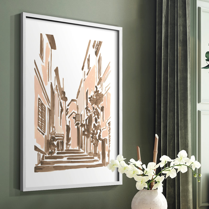 Blush Architecture Study I, reproduction encadrée - bois massif, Blanc, H 10 po x l 8 po