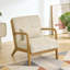 Chaise d'appoint moderne à rayures avec coussin, structure en bois et siège rembourré, idéale pour le salon-1805371022