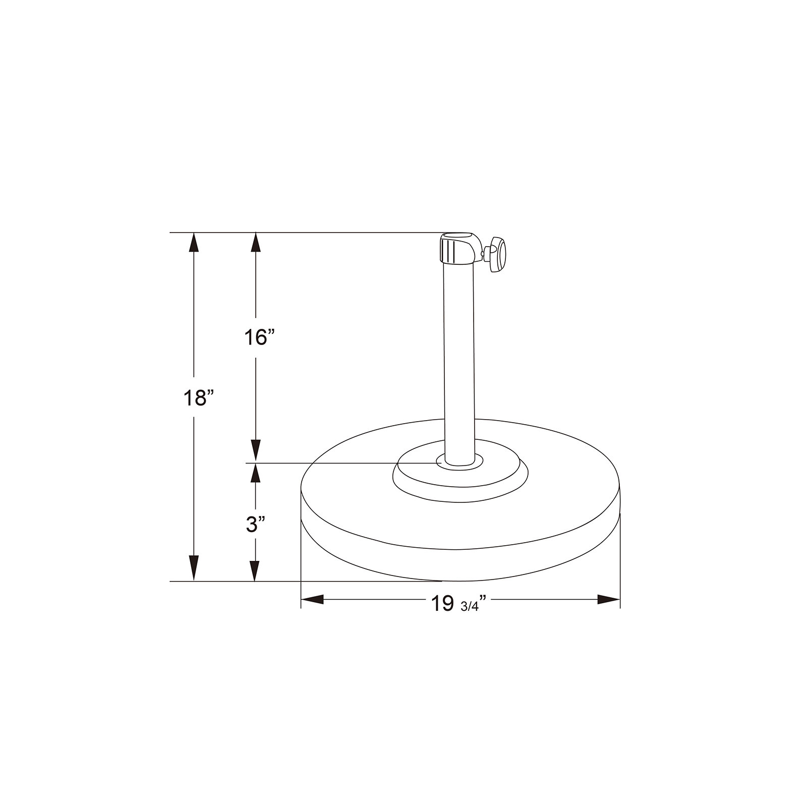 Harmonee Metal Free Standing Umbrella Base, Champagne