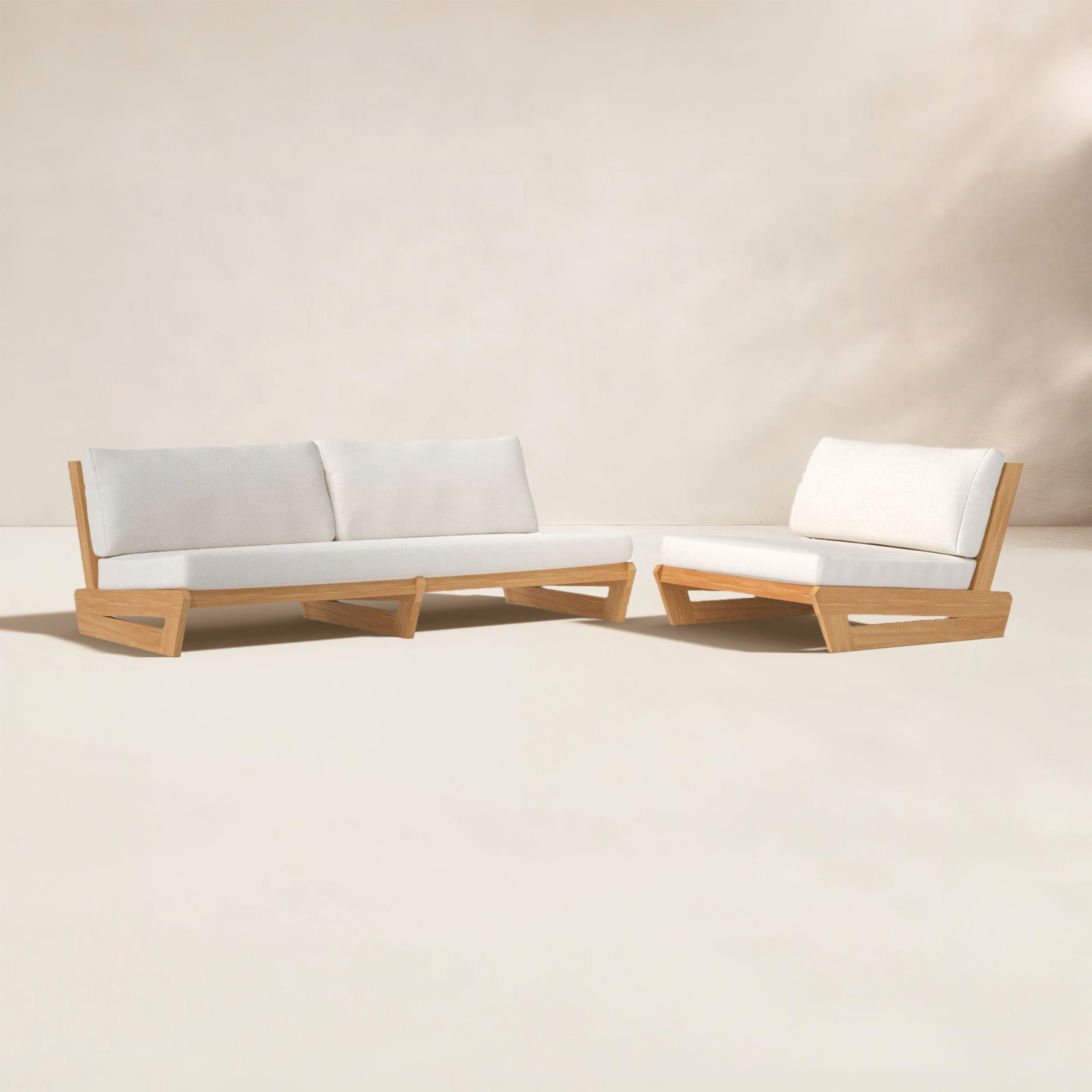 Despina Teak 3 - Person Patio Conversation Set with Cushions