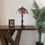 Lampe de table Bernhilde Tiffany en vitrail orange rouge avec fleurs roses et ampoules DEL incluses H22 po