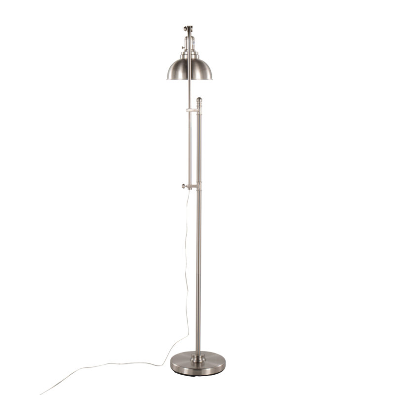 Lampe sur pied industrielle Emery en nickel