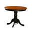 L'ensemble 3 pièces de table et chaises de cuisine comprend une table de salle à manger ronde avec piédestal et 2 chaises de salle à manger, 36 po x 36 po, noir et cerise-1242389474-1242389473-1242389475