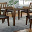 Kitchen 5Pc Dining Set Round Dining Table And 4X Side Chairs Walnut, Dark Brown Transitional Solid Wood