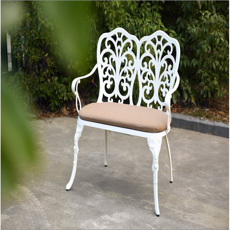 Mobilier d'extérieur en aluminium coulé avec rosette de jardin pour l'extérieur, Blanc