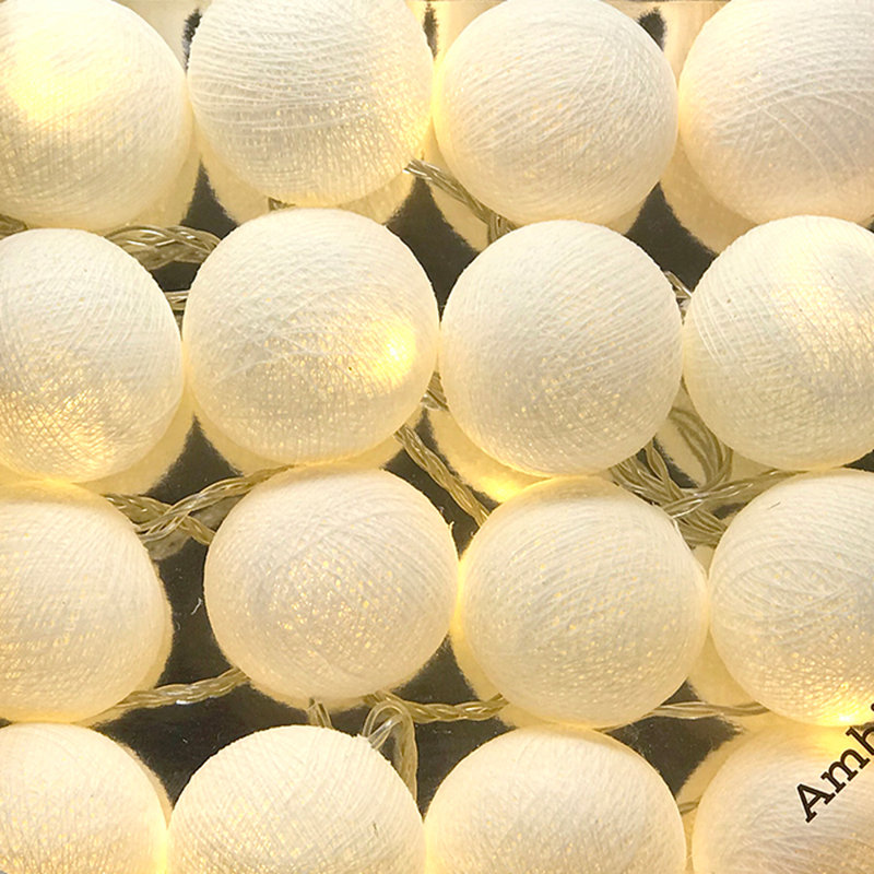 Misti LED Cotton Ball String Light, 10 Lamps - 5 Metre Long
