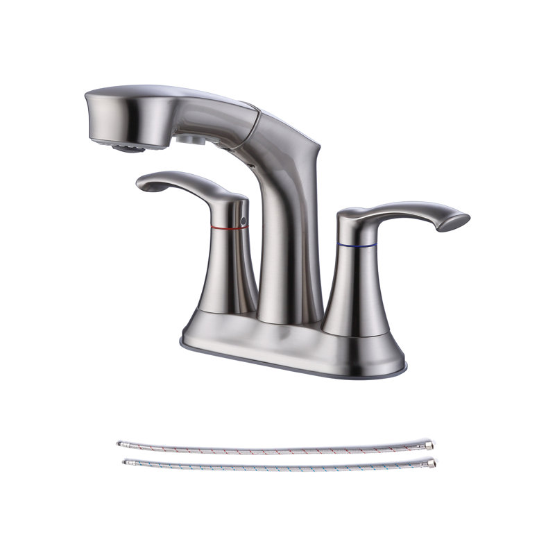 Centerset 2-handle Bathroom Faucet, Brushed Nickel