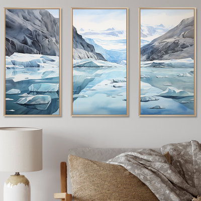 «Greenland Frozen Wonderland Lansdcape V», ensemble d'art sur toile Glacier