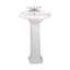 Petit lavabo de salle de bain piédestal en forme de U de 26,56 po de hauteur avec trop-plein