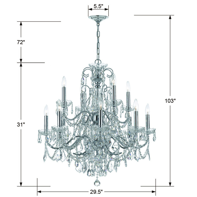 Salgado 12 - Light Dimmable Chandelier, Swarovski Spectra