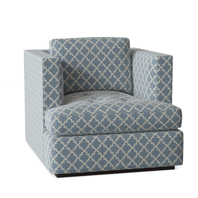 Fauteuil à coussins bas de 39 po Central Park, Margo Chambray