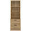 Bibliothèque à 3 tablettes avec tiroir verrouillable, bois d'ingénierie à utiliser, égratignure, objets de valeur dans la chambre à coucher avec bois, idéal pour ranger des livres