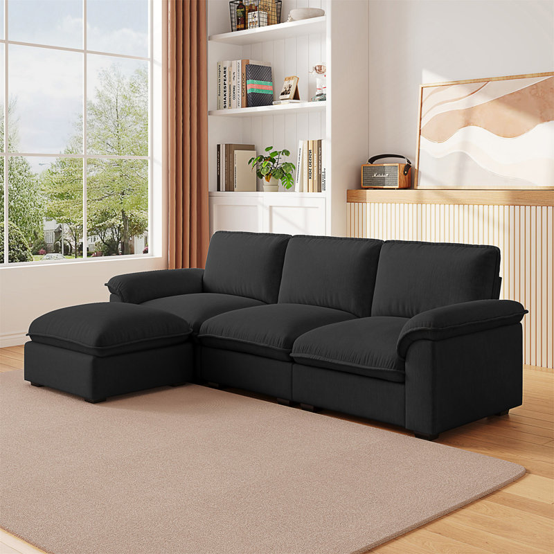 Canapé modulaire Cloud Couch pour salon, canapé modulaire en L avec tissu chenille et coussins très doux pour un confort ultime