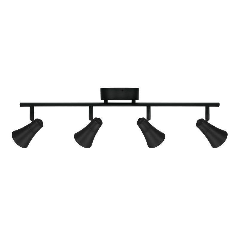 Cobbins 24'' 4 -Light Rail Track Kit with Dimmable, Matte Black