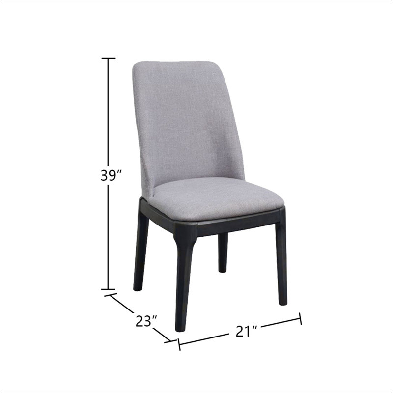 Ensemble de 2 chaises de salle à manger d'appoint avec siège et dossier rembourrés en lin
