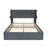 Full Size Storage Bed, Modern Headboard With Gas Lift, Ports, Dark Gray Fabric Bed Wingback, Linen Covering, No Box Spring Required-851168897-851168899