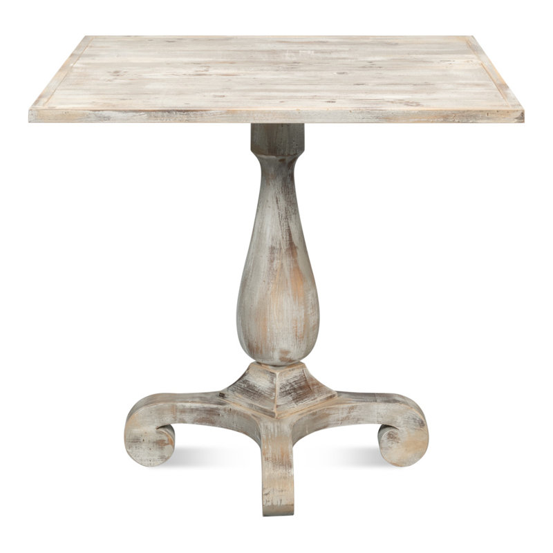 Square Solid Oak Dining Table, Gray Oak