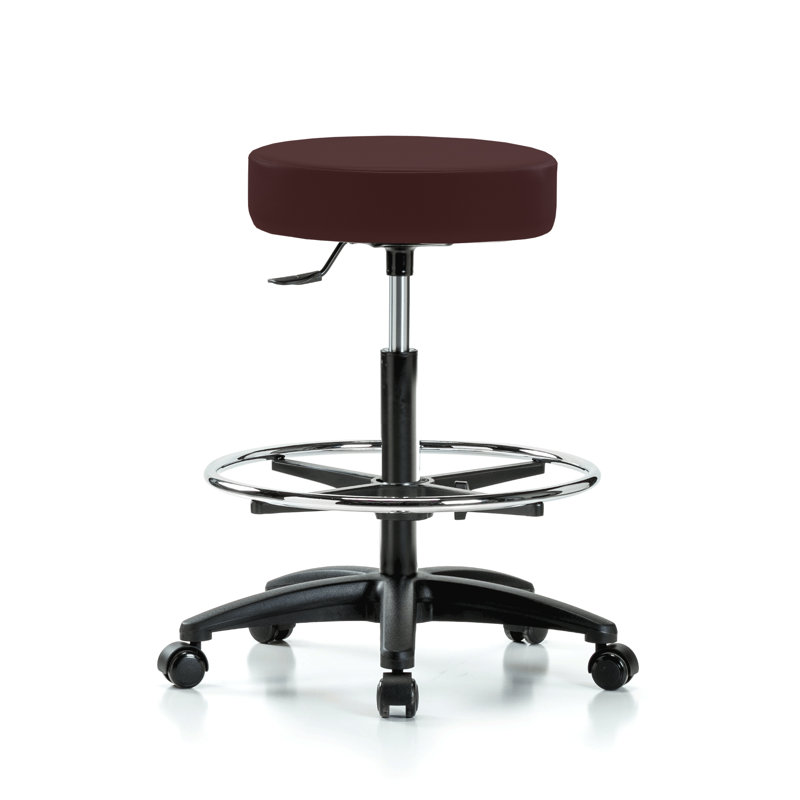Tabouret médical avec anneau de pied PERCH | Hauteur du banc élevé: 24 à 34 po, Tissu bourgogne