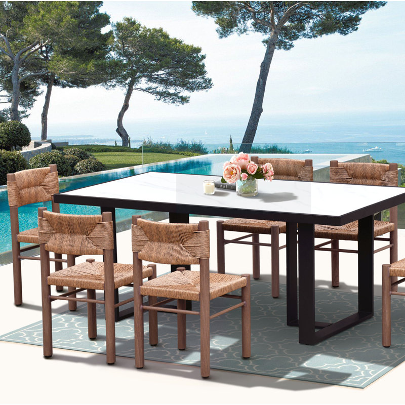 Romona Rattan Weaving Outdoor Dining Chair, Brown