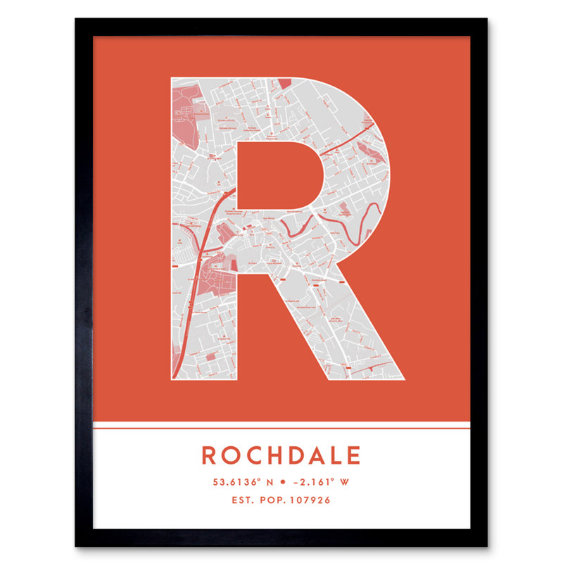 Rochdale England United Kingdom City - Single Picture Frame Typography