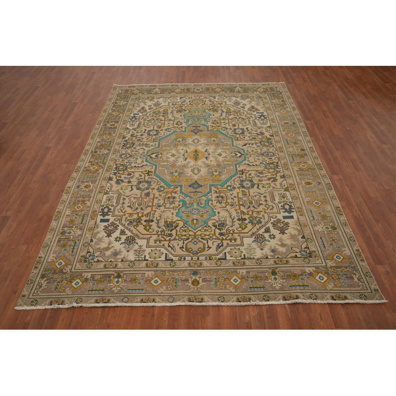 Tapis traditionnel en laine à motif géométrique 8 x 11