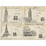Pimpernel Postcard Sketches Placemats S/4 15.7 X 11.7"