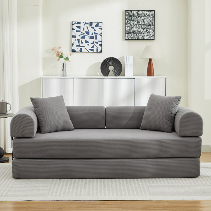 Canapé-lit pliant avec 2 coussins, Grey