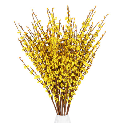 15 Pcs Fleurs Faux Fleurs De Jasmin Chatte Saule Branches Pour Vases De Mariage Bureau À Domicile Cuisine Décoration