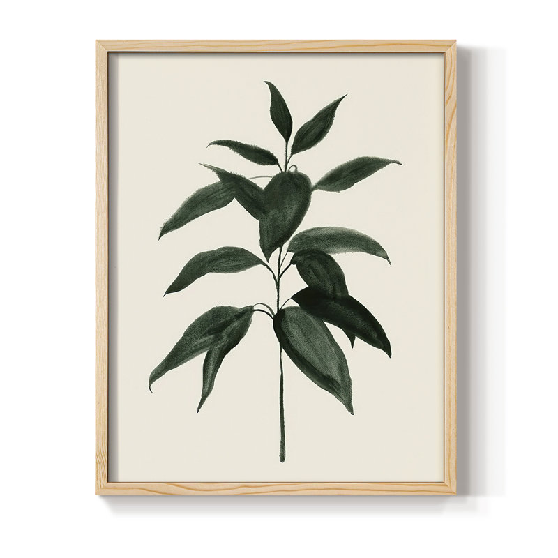 «Soft Greenery I», reproduction encadrée - bois massif, H 15 po x l 12 po
