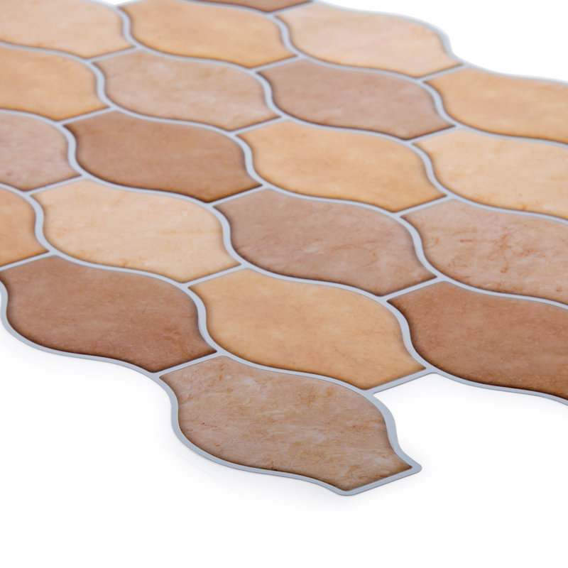 Carreau de mosaïque pelez et collez en PVC 8 po x 8 po, Beige