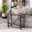 HOMCOM Small Folding Desk, 80 cm on Wheels for Small Space, Natural Tone-996154305