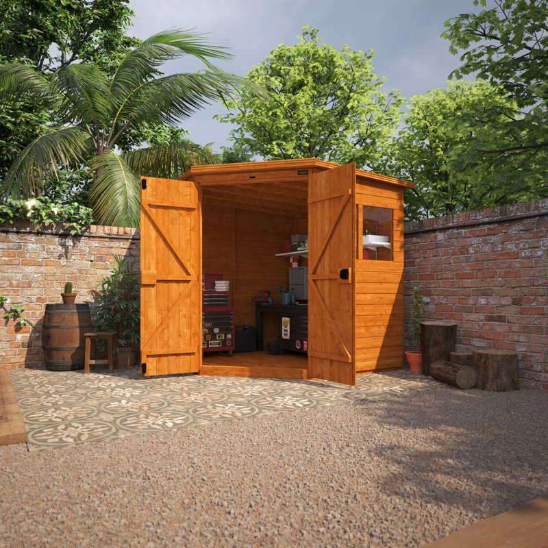 Tiger 7 ft. W x 7 ft. D Solid Wood Tongue & Groove Pent Garden Shed
