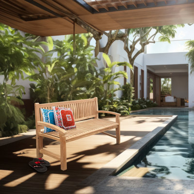 Catlett Solid Teak Wood Garden & Patio Bench