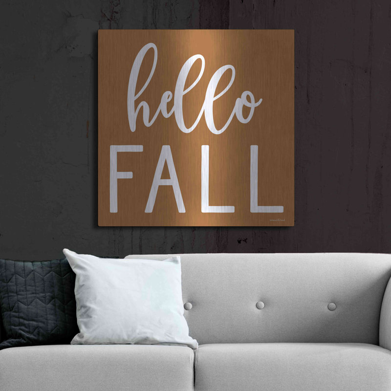 «Hello Fall II» par Lettré et doublé, art mural en métal, H 36 po x l 36 po