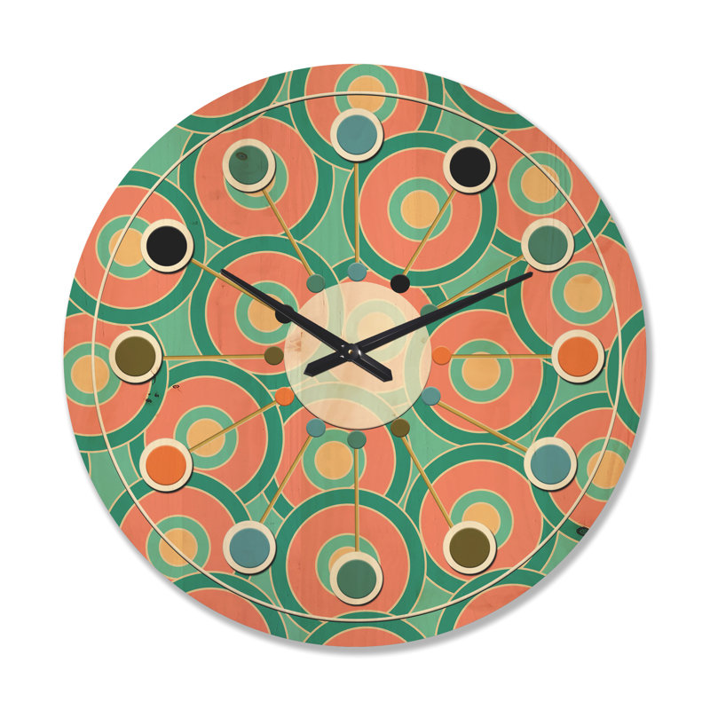 Horloge murale circulaire en bois VI, Très grand