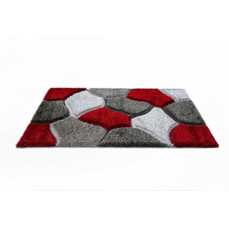 Carolena Geometric Hand Woven Shag Area Rug, Rectangle 60 x 110cm