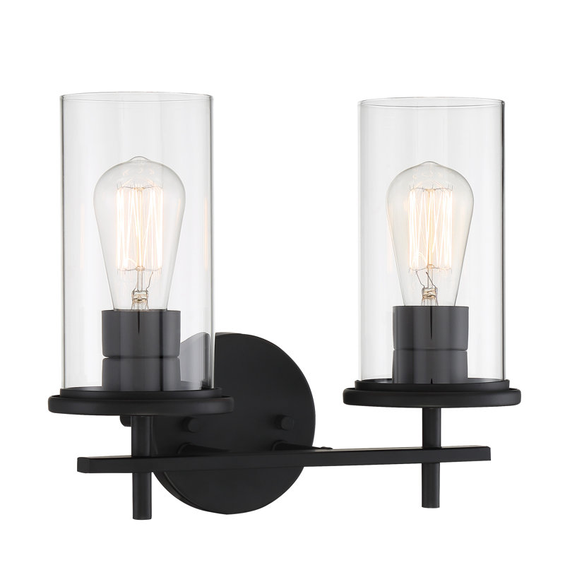 Ashten 2 - Light Dimmable Vanity Light, Black, Clear