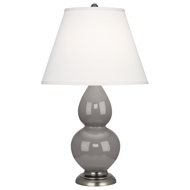 Gourd Table Lamp, Smokey Taupe and  Antique Silver  Base