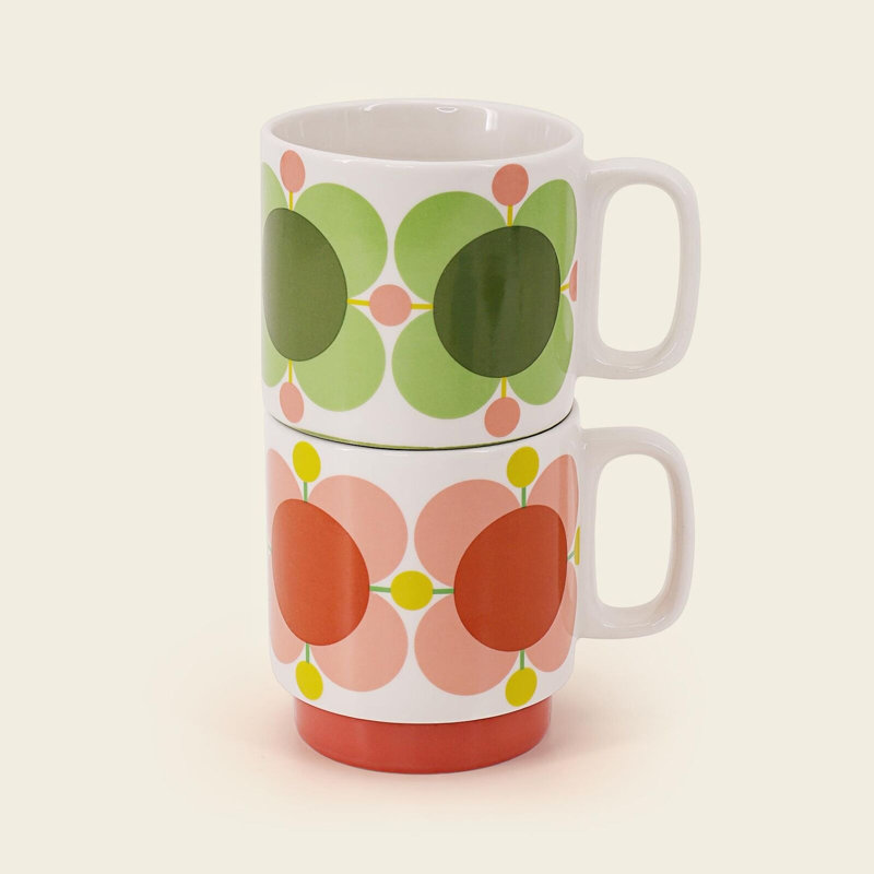 Ceramic Mug, 2, Bubblegum/Basil